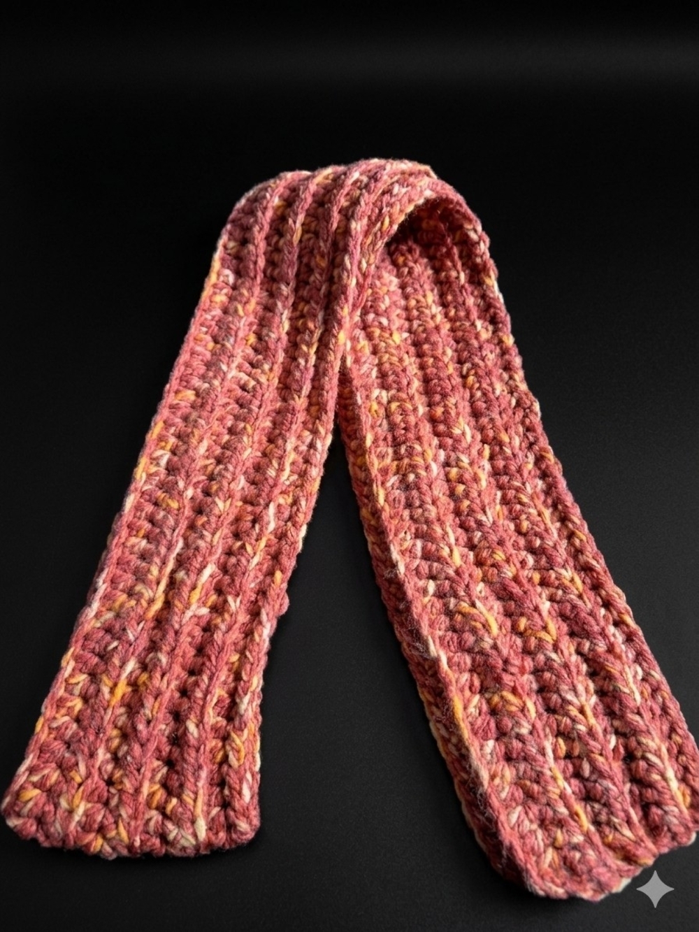 Handmade Pink Multitone Knit Scarf - Women Accessories